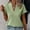 *Green^, variant on ClodeEU Women's V Neck Short Sleeve Textured Blouse,Summer Casual Slim Top Army Green,Women's Plus L