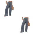thumbnail image 4 of Pantalones Sonducket Mujer Verano Primavera bolsillos color sólido Largo Suelto Casual Pierna ancha Gris S, 4 of 6