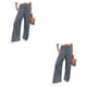thumbnail image 1 of Sonducket Mujer Verano Primavera Pantalones Bolsillos Largo Suelto Casual Pierna Ancha Vintage Moda para Negocios Streetwear Gris XXL Gris XXL 2Conjunto, 1 of 6