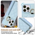 thumbnail image 4 of ELEHOLD Case for iPhone 12 Pro Max,Detachable Lanyard Crossbody Leather Wallet Case with Ring Holder & Mirror,Blue, 4 of 8