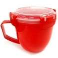 thumbnail image 3 of 2 Microwave Bowl Lock Lid 32.1oz Plastic Soup Mug Container Food Storage Freezer, 3 of 5