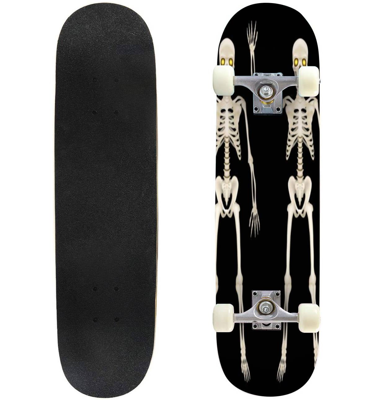 skeleton full body on black cool stock illustrations Outdoor Skateboard