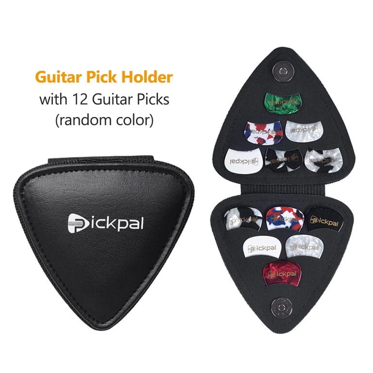 PICKPAL Picks Bag,Picks Leather Pouch Includes 12 PCS Case