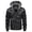 Black, variant on Men Casual Street Style Faux Leather Jacket Detachable Hood Outerwear