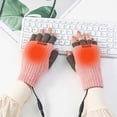 thumbnail image 2 of Guantes de calentamiento de punto de concha de medio dedo cálidos de protección contra el frío de invierno recargables USB inteligentes Fridja nalpqowj28011, 2 of 5