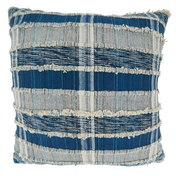 Saro Lifestyle Striped Woven Cotton Down Filled Throw Pillow