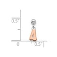 thumbnail image 3 of 925 Sterling Silver Mio Memento Rhodium & Rose Tone Number 4 Charm Pendant; for Adults and Teens; for Women and Men, 3 of 3