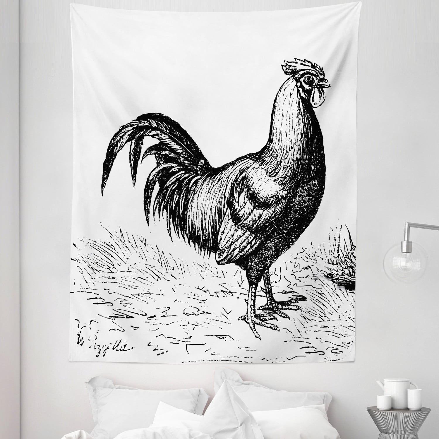 ROOSTER COCKEREL Poster Vintage Chicken Picture Wall Art Print Home Cafe Decor