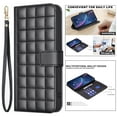 thumbnail image 6 of Allytechgroup Google Pixel 9 Pro XL Wallet Case Cover, Hand Wrist Grid Design Stylish Shockproof Cards Slots RFID Blocking Phone Case Cover for Women Men, Black, 6 of 7