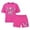 Hot Pink, variant on SGMVNU Girls 2Pcs Clothes Summer Outfits Graphic Letter Print Tee Shirt and Casual Biker Shorts Kids Streetwear Clothing Set, Size 5-6 Years, Light Green