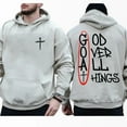 thumbnail image 3 of God Over All Things Hoodie – Double Sided Christian Pullover, Faith Based Inspirational Hoodie, Motivational Religious Streetwear for Men and Women, 3 of 7