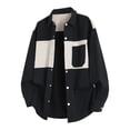 thumbnail image 1 of LIaqionyy Men's Shirts Jacket Button down Long Sleeve Color Block Shirt Collared Tops Shacket Jackets with Pockets, 1 of 6