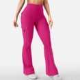 thumbnail image 4 of Dwellite Women Leggings with Pockets Workout Leggings Waist Butt Lifting Gym Yoga Pants Hot Pink XL, 4 of 4