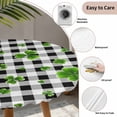 thumbnail image 6 of St. Patrick's Day Fitted Tablecloth with Elastic Edged, Round Table Cloth for Dining Table, Spring Lucky Shamrock Black White Plaid Waterproof Oil Proof Table Cover for Indoor Outdoor 36"-44", 6 of 8