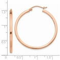 thumbnail image 3 of Real 14kt Rose Gold Lightweight Princess Square Tube Hoop Earrings; for Adults and Teens; for Women and Men, 3 of 3
