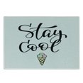 thumbnail image 2 of Stay Cool Cutting Board, Ice Cream Waffle Cornet with Hand Writing Stay Cool Text, Decorative Tempered Glass Cutting and Serving Board, in 3 Sizes, by Ambesonne, 2 of 5