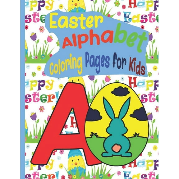 Coloring Easter Alphabet for Kids: This is a printable digital coloring book for kids or preschool students.