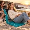 thumbnail image 4 of Folding Beach Chair Mat with Backrest Portable Lightweight Outdoor Seat with Carry Bag Breathable Mesh Seat for Picnic Beach Garden Camping Green, 4 of 5