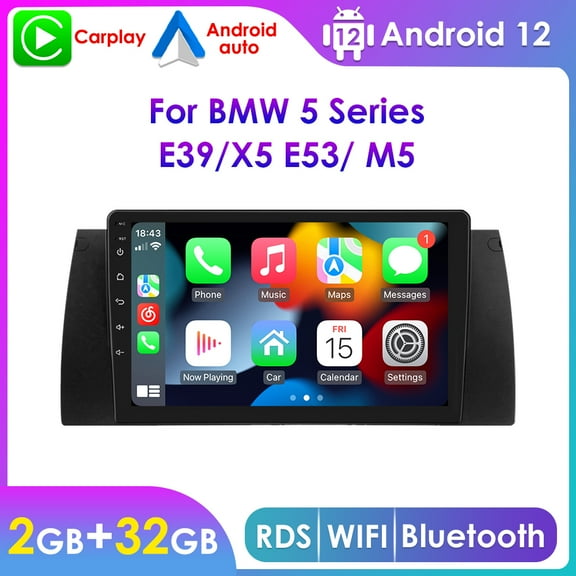 2 32GB Android 12 Wifi Carplay RDS Car Stereo GPS Navigation Radio Head Unit Player For BMW X5 E53 M5 E39 525i 530i 540i