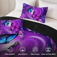 thumbnail image 4 of Flymme Butterfly Duvet Cover Set Full Size,3 Pieces Dreamy Purple Butterfly Bedding Set for Women Bedroom Decor Romantic Comforter Cover with Pillowcases, 4 of 10