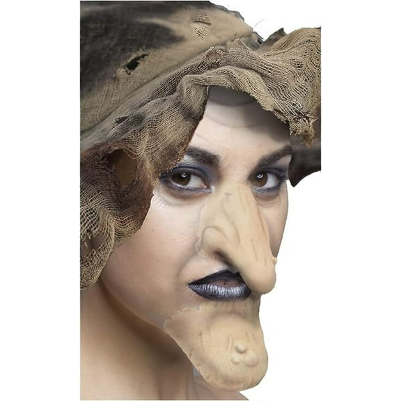 Latex Witch Nose and Chin - Adult Accessory