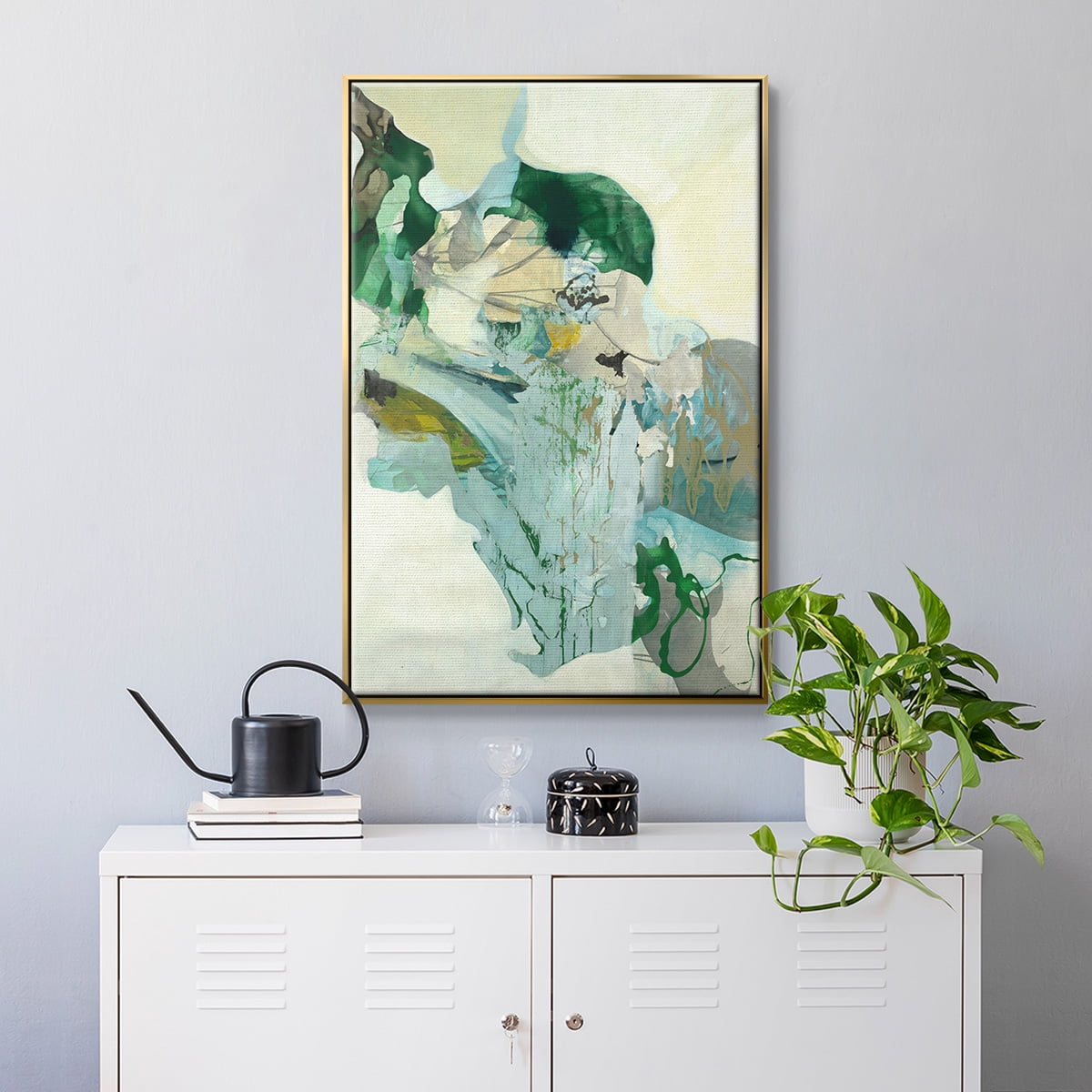 Ivy Framed Premium Gallery Wrapped Canvas - Ready to Hang - 25 x 37 - Gold Floating Frame