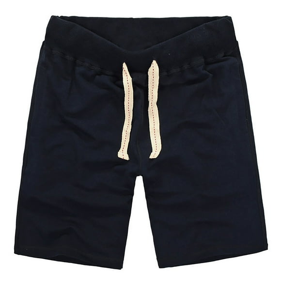 AherBiu Gym Shorts Men Cotton Relaxed Fitted Elasic Waist Drawstring Running Shorts Casual Fashion 2024 Athletic Shorts