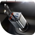 thumbnail image 1 of [Cargador de coche] Cargador de coche retráctil JOYROOM 69 W USB C gris, 1 of 9