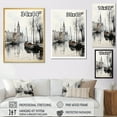 thumbnail image 4 of Designart "Reflections in Monochrome Grey Canal Mood III" Cityscapes Floater Framed Wall Decor, 4 of 7