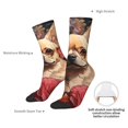 thumbnail image 4 of Logiee Vintage Red Flower Chihuahua Print Adult Socks for Men & Women,Calf Socks, Ankle Socks,Boots Socks,Breathable Casual Sock,Unisex Crew Socks, 4 of 6