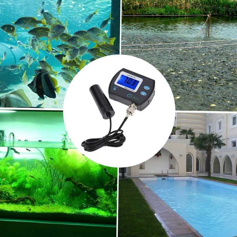 Digital pH Meter Temperature Monitor Tester Aquarium WaterQuality Pool