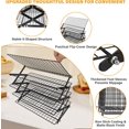 thumbnail image 3 of 4 Tier Collapsible Cooling Rack, 3 Adjustable Setting Design Wire Baking Rack Stackable Cookies Bread Cooling Racks for Cooking and Baking, Roasting, Drying, Bakers, 3 of 8