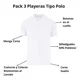 thumbnail image 5 of Playeras Hombre Tipo Polo Pack 3 Pz Moda Casual Manga Corta, 5 of 6