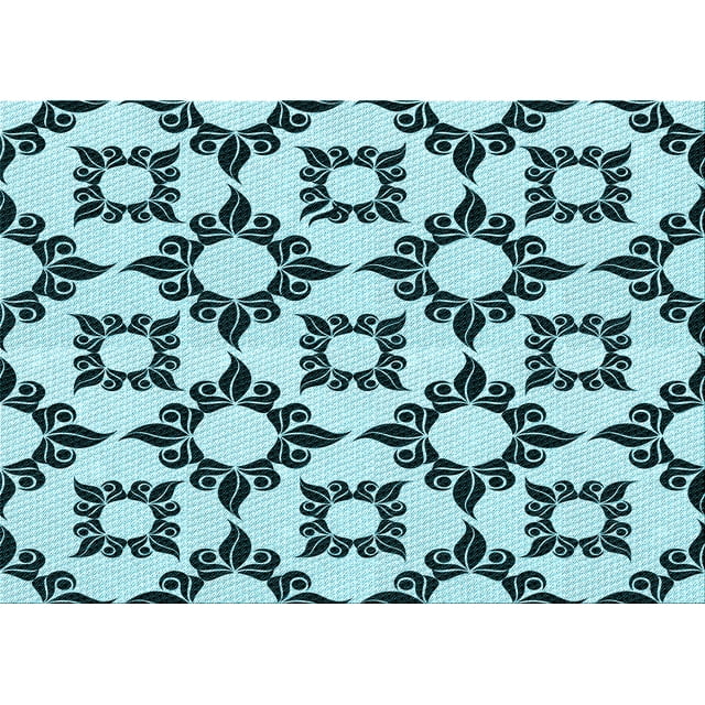 Ahgly Company Machine Washable Indoor Rectangle Transitional Blue Jay Blue Area Rugs, 2' x 3'