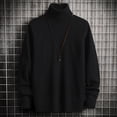 thumbnail image 2 of Mdesiwst Men Solid Color Sweater Men's Autumn Winter Turtleneck Sweater Slim Fit Solid Color Knitwear with Thickened Fleece Lining High Collar Men Sweater, 2 of 8