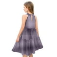 thumbnail image 4 of Abcomgle Summer Dress for Girls 7-8 Casual Halter Neck Sleeveless Girls Dresses Plaid A-line Sundresses Basic Swing Skirt 9-10 Years,Purple, 4 of 7