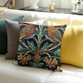 thumbnail image 3 of BANET Belgian Tapestry Pillow Covers Flower Asian Inspired Eurosham Pillow Rustic Decor 12x12in, 3 of 5