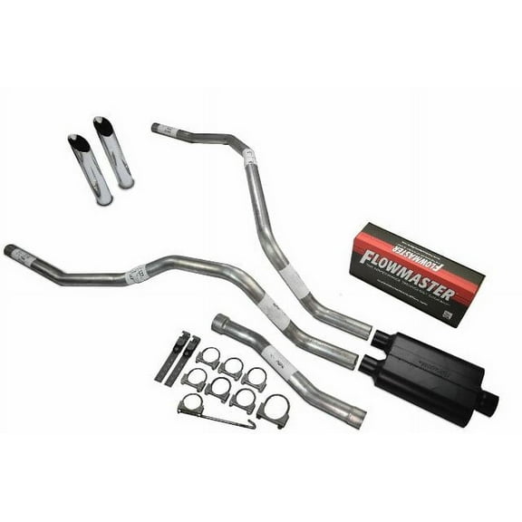 For Nissan Titan 04-06 Dual Exhaust 2.5 inch Flowmaster Super 44 Slash Tip