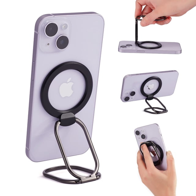 Soporte magnético de anillo de teléfono para iPhone 16/15/14/13/12 negro