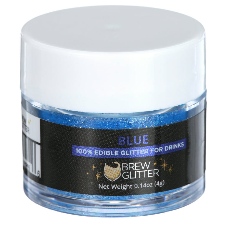 BREW GLITTER Blue Edible Glitter For Drinks, Cocktails, Beer, Drink Garnish  & Beverages | 4 Gram | KOSHER Certified | 100% Edible & Food Grade 