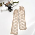 thumbnail image 5 of Lace Gloves for Women, Tea Party Long Elegant Opera Lace Gloves Costume Floral Pattern Arm Elbow Length, 5 of 5
