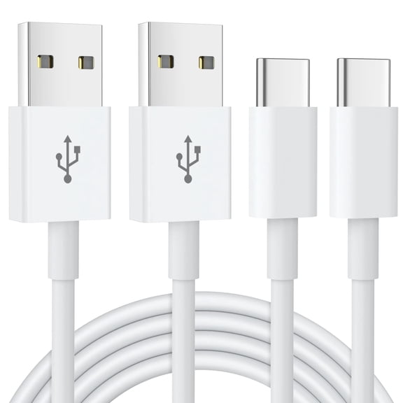 Eeyueer 2-Pack 1M White USB A to USB C Cable Fast Charging comparable for iPhone 17/16/15 Pro Max, Samsung Galaxy S21-S24, Huawei, Google Pixel, Short Cord