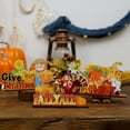 thumbnail image 2 of Mosey Ornament Thanksgiving Wooden Alphabet Fine Workmanship Smooth Surface Festive Scarecrow Pumpkin Turkey Decoration, 2 of 7