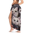 thumbnail image 2 of Uourmeti Cute Cats Cover Ups for Swimwear Women Flowy Chiffon Scarf Blouse for Swimwear Holiday Outfit, 2 of 7