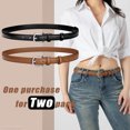 thumbnail image 3 of Timarkment 2 pcs Belts for Women with Silver Pin Buckle Skinny Leather Women Belts for Jeans Dresses, 3 of 10