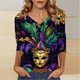 thumbnail image 5 of TaTaai Women's Fashion Christmas Printed Loose Casual V Neck With Three Quarter Sleeves And 3/4 Sleeves T-shirt Pullover Top Gift, 5 of 5