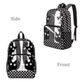thumbnail image 2 of COEQINE Clear Backpack for School Multi-Pocket Bookbag PVC Polyester See Through Book Bag with Padded Shoulder Straps, Heavy Duty Work Bag Transparent Daypack, Black Cat Polka Dots, 2 of 7