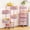 Pink, variant on Fruit and Vegetable Basket Bowls for Kitchen with Metal Top Lid, 5 Tier Rotating Storage Rack Cart for Potato Onion Bread Banana, Wire Basket Organizer on Wheels, Large, Black