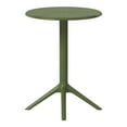 thumbnail image 2 of WestinTrends Playa 23.5" Outdoor Polypropylene Resin Round Patio Bistro Dining Table for 2, Olive Green, 2 of 14