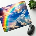 thumbnail image 6 of Rainbow in Cloudy Sky Mouse Pad Low Profile Gaming Mat, 6 of 7